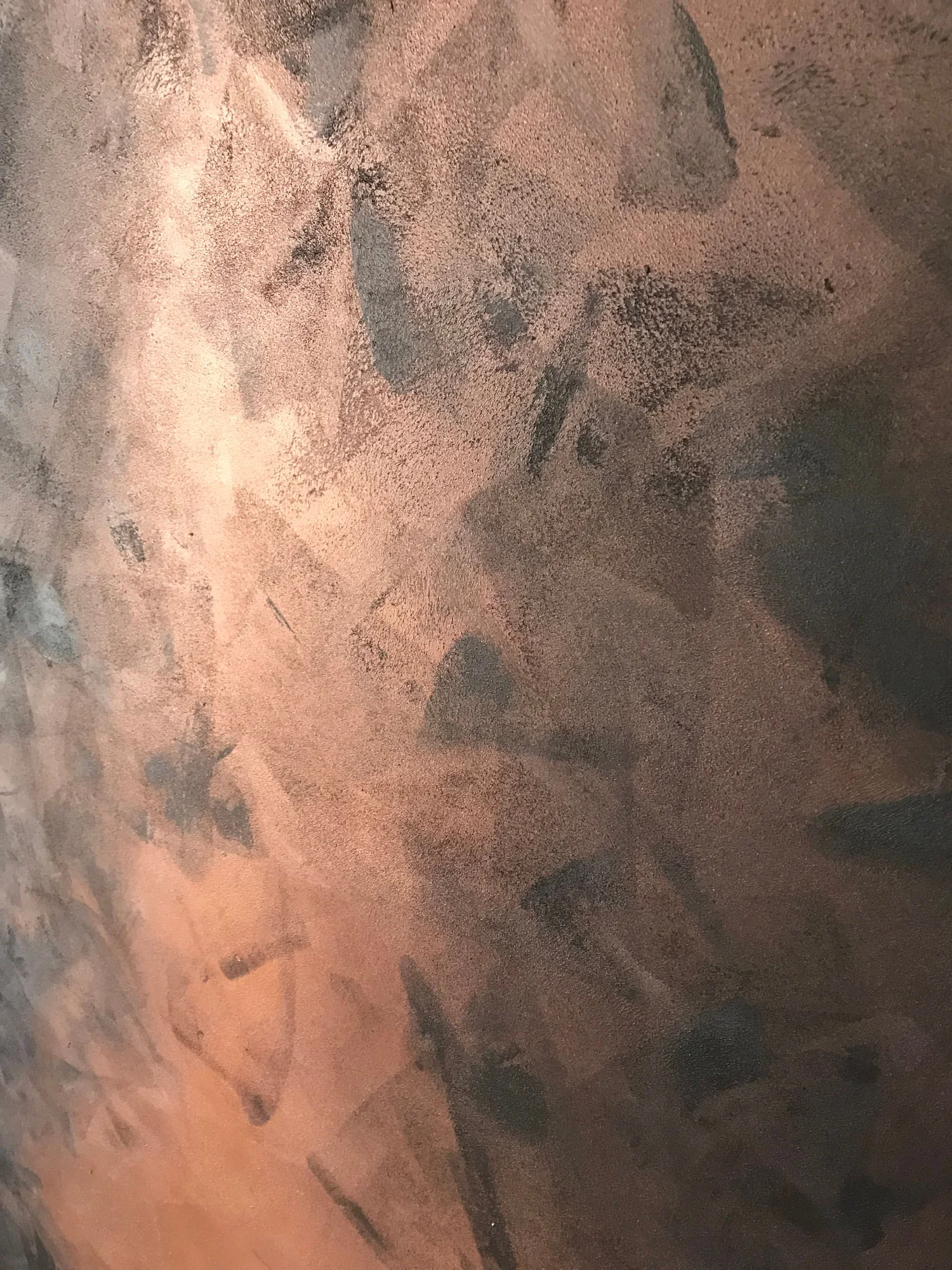 Copper and charcoal metallic paint finish