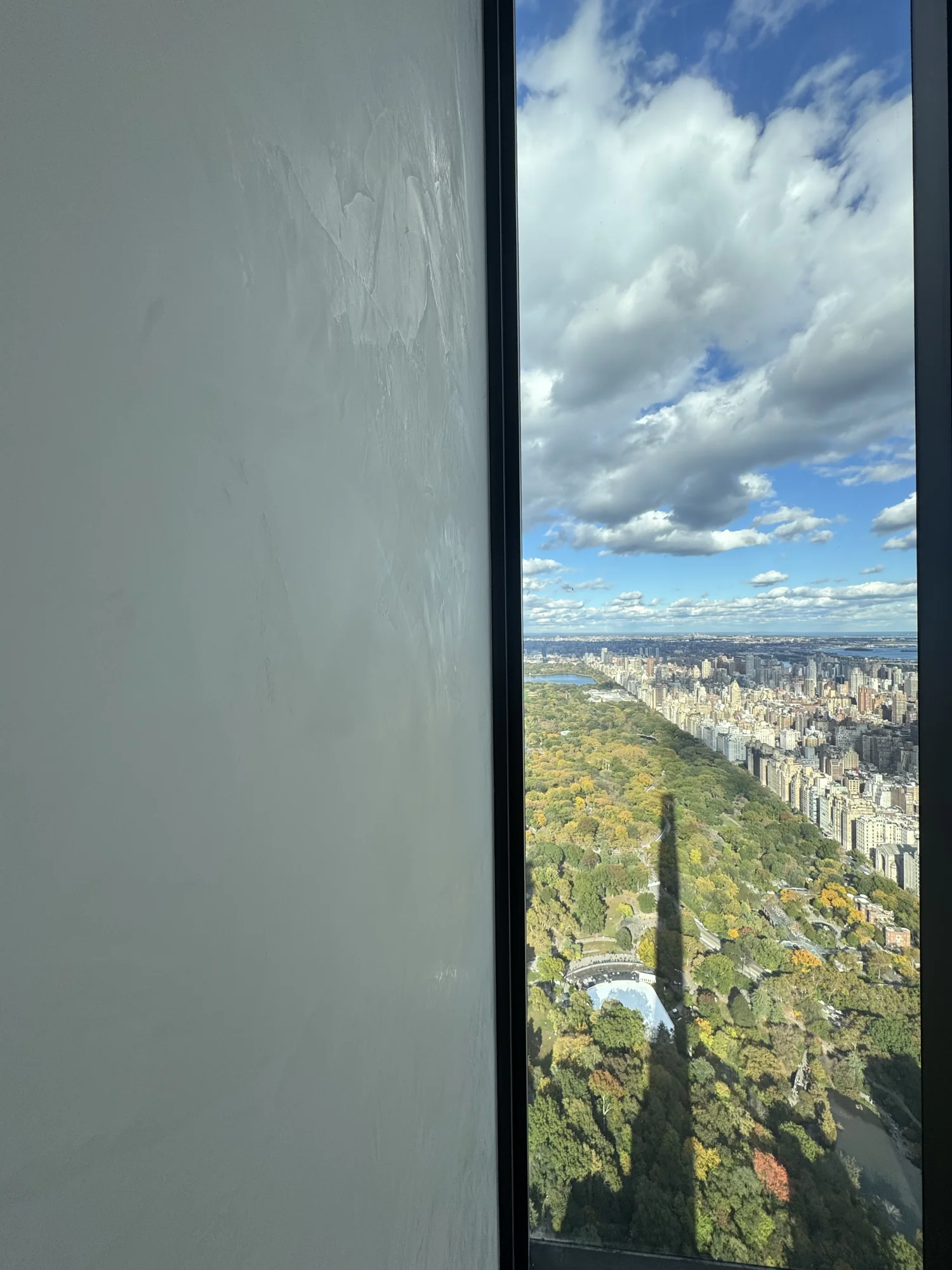 Silver mist plaster wall overlooking Central Park